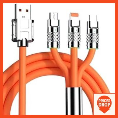6A Fast Charging Multi Cable Type C Micro USB 3in1 Braided