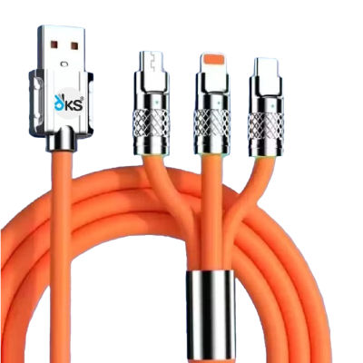 3 in 1 Fast Charging Cable 120W for iPhone Samsung Huawei