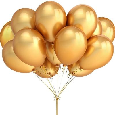 Golden Color Latex Balloons Pack of 100 for Parties