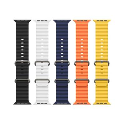 Ocean Silicone Watch Band for Apple Watch Ultra Series 42 44 45 49mm